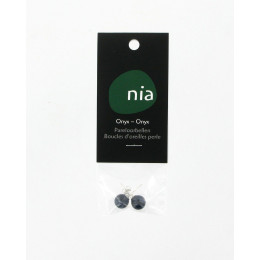 Boucles d'oreilles perle Onyx