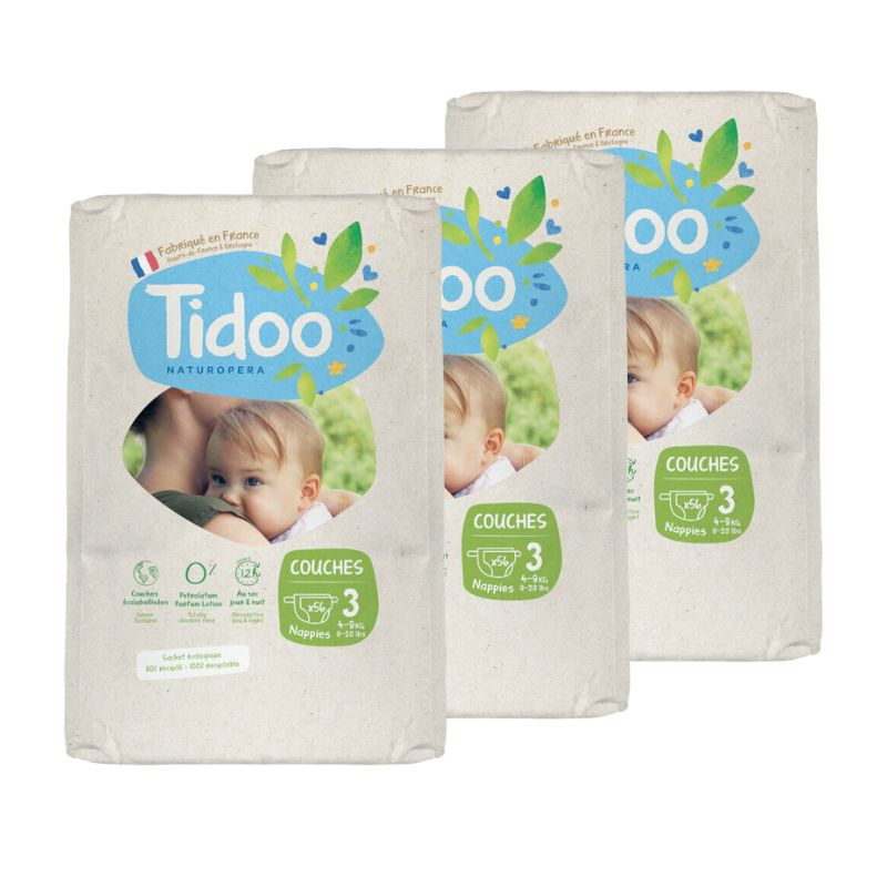 Tidoo - 3 X Couches / langes Night and Day T3 Midi 4-9kg - Sebio