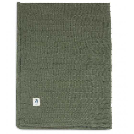 Couverture Berceau Pure Knit Velvet - Leaf Green GOTS - 75x100cm