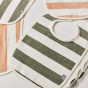 Bavoir Stripe éponge - Leaf Green GOTS - lot de 2