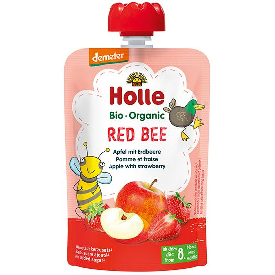 Red Bee - Gourde pomme et fraise - 100g - Holle