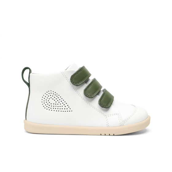 Chaussures Bobux I Walk - Hi Court White + Forest