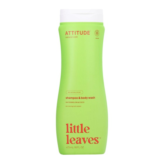 2 en 1 Shampooing et gel nettoyant - Little leaves - coco et pastèque - 473 ml 2 en 1 Shampooing et gel nettoyant - Little leaves - coco et pastèque - 473 ml