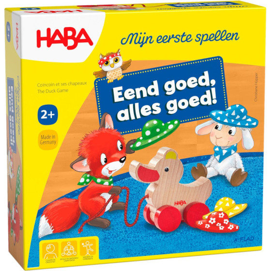 Haba - Mes premiers jeux - Coin-coin et ses chapeaux dès 2 ans - Version néerlandophone
