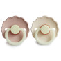 Set de 2 tétines Daisy Night en latex - Cream & Blush