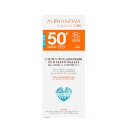 Crème solaire hypoallergénique BIO SPF 50+ visage - Alphanova