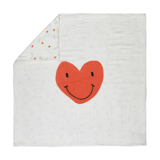 Couverture 100 x 100 cm Happy Rascals - Heart - Laessig