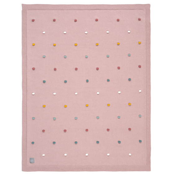 Couverture en tricot - Dots - Rose