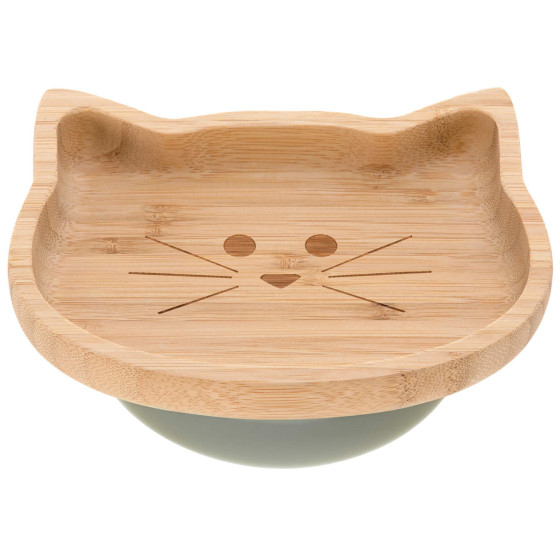 Assiette en bambou avec ventouse - Little Chums Cat