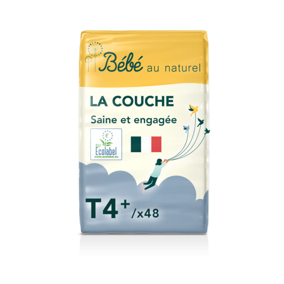 Bébé au naturel - Couches Pack Eco Taille 4+ / 9-20 kg / 48 couches
