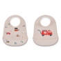 Set de 2 bavoirs en silicone Tilda - Emergency vehicle / Sandy