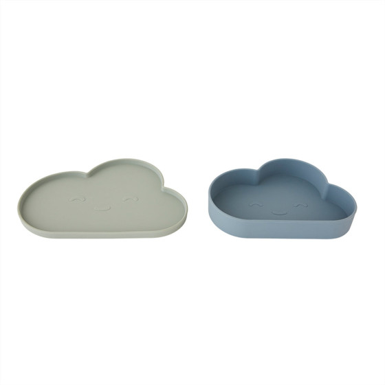 Assiette et bol nuage Chloé - Tourmaline/Pale Mint