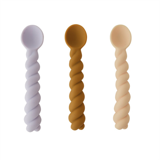 Set de 3 cuillères en silicone - Lavender/Vanilla/Light Rubber