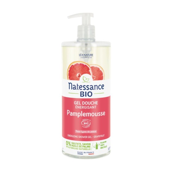 Gel douche pamplemousse - 1 L - Natessance Gel douche pamplemousse - 1 L - Natessance