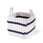 Childhome - Panier Tresse - Blanc/Marine - 32x20x29 cm