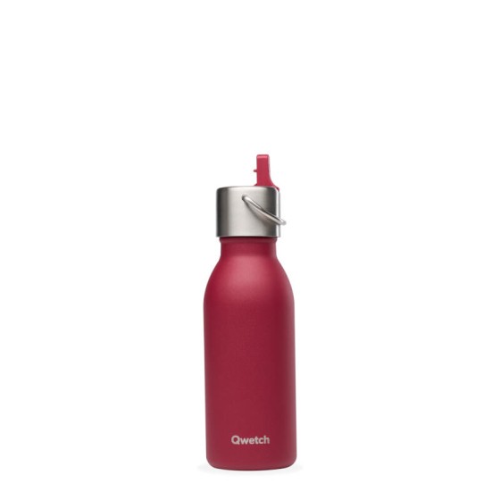 Bouteille isotherme inox - Kids - Matt - Grenat - 350ml - Qwetch Bouteille isotherme inox - Kids - Matt - Grenat - 350ml - Qwetch