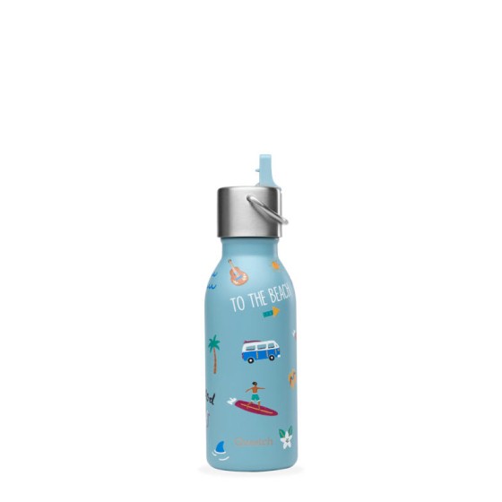 Bouteille isotherme inox - Kids - Honolulu - Bleu acier - 350ml - Qwetch