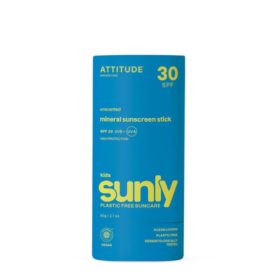 Sunly Bâton solaire enfants - sans parfum - SPF 30 - Attitude Sunly Bâton solaire enfants - sans parfum - SPF 30 - Attitude