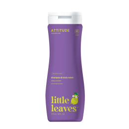 Shampooing et gel nettoyant 2 en 1 Vanille & Poire Little Leaves  473 ml - Attitude