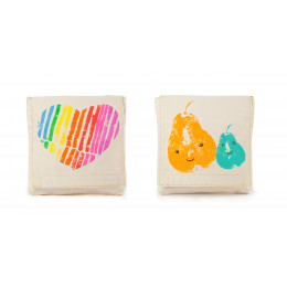 Snack pack: pochette alimentaire en coton BIO - motif Mama Love - lot de 2