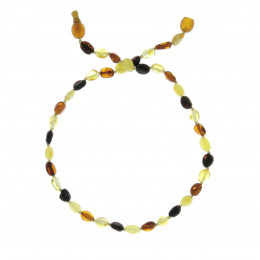 Collier d'ambre pour enfant avec clip de sécurité - style "olives"