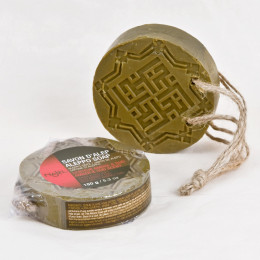 Savon d'Alep à suspendre - ambre et oud - 150 g