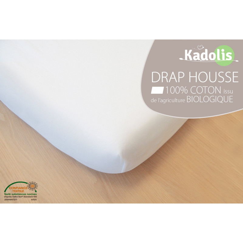 Kadolis - Drap Housse en Coton Bio - Pour Lit Bébé 70x140 cm