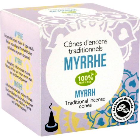Cônes d'encens traditionnels Myrrhe 100% naturel