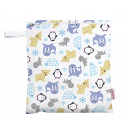 Sac à couches humides en coton BIO 28 x 26 cm avec tirette banquise