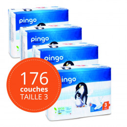 4 X Couches écologiques T3 midi 4-9kg