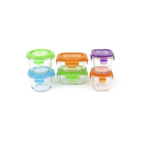 Set De 6 Boites En Verre Trempee Avec Couvercle Pour Les Repas De Bebe