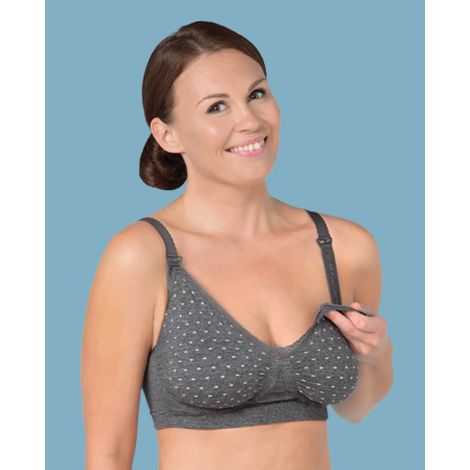 Soutien-gorge d’allaitement à armatures gel Carri-Gel™ sans coutures - Gris Polka **