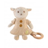 Peluche mouton avec anneau en bois - dès la naissance *