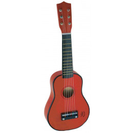 Guitare rouge en bois - à partir de 3 ans