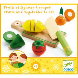 Set en bois de fruits et légumes à couper - à partir de 3 ans