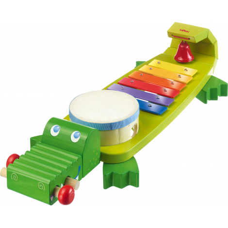 Instrument de musique 4-en-1 Crocodile - à partir de 2 ans