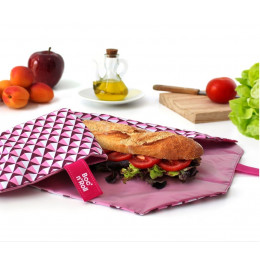 Pochette sandwich lavable et réutilisable Boc'n'Roll - Tiles Pink