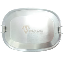 Lunchbox rectangulaire en inox avec clips Medium
