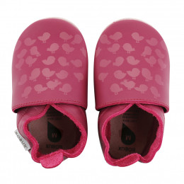 Chaussons 4419 - Oiseaux cerise