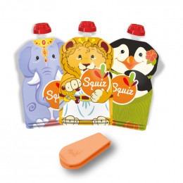 Gourdes souples réutilisables Squiz Carnaval + 1 Zip