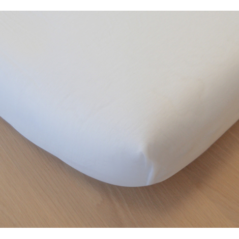 Drap Housse en Coton Bio - Pour lit double - blanc 