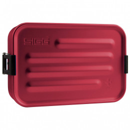 Grande boîte à repas en alu rouge avec insert en silicone