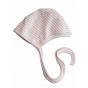 Bonnet de naissance - Rayé rose gris