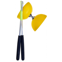 Diabolo avec baguettes en aluminium - Jaune - à partir de 8 ans