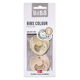 Set de 2 tétines BIBS - vanilla & blush en caoutchouc naturel