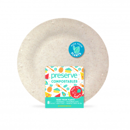 Petite assiette végétale compostable - 17,8 cm - Lot de 8 - Blanc cassé