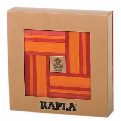 Coffret en carton contenant 40 planchettes (20 rouge + 20 orange) + Livre - à partir de 8 ans