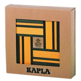 Coffret en carton contenant 40 planchettes (20 jaune + 20 vert) + Livre