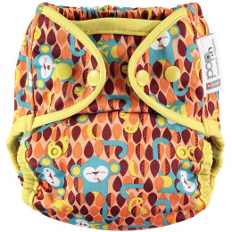 Couche lavable Pop-In V2 avec insert en bambou - Taille unique pressions - Singes