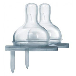2 tétines silicone pour bouteille Pura - à partir de 3 mois